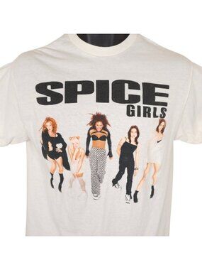 Spice Girls T Shirt Mens Size Medium White Photo Poses 90s Retro Girl Band Tee